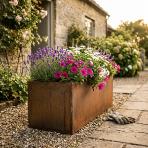 pot de fleur jardinière métal corten : Techni Métal