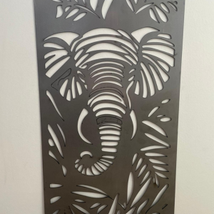 Plaque décorative éléphant découpe laser - Métallerie Techni Métal