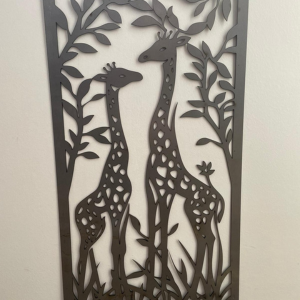 Plaque décorative girafes découpe laser - Métallerie Techni Métal
